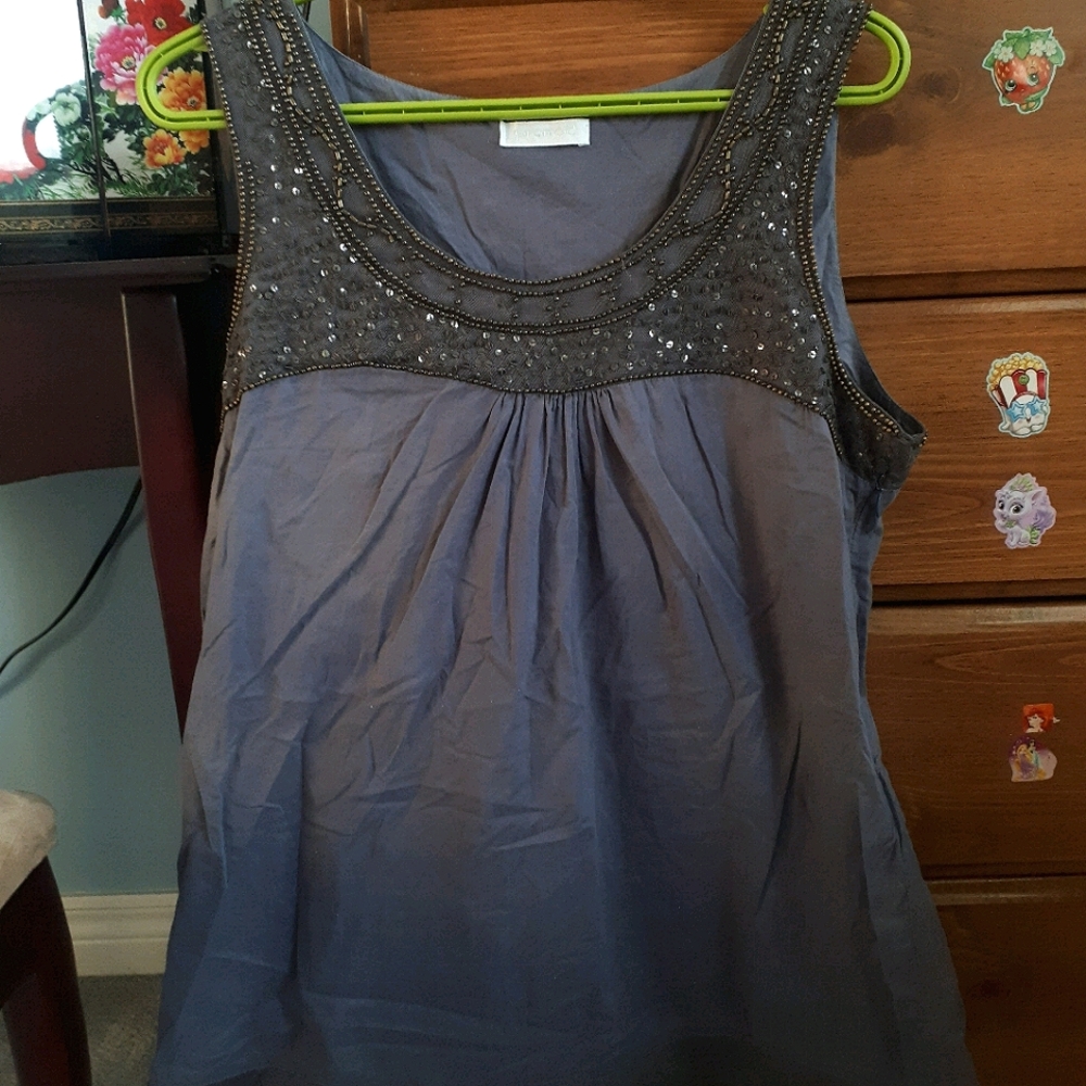 Promod grey/navy, tank top blouse